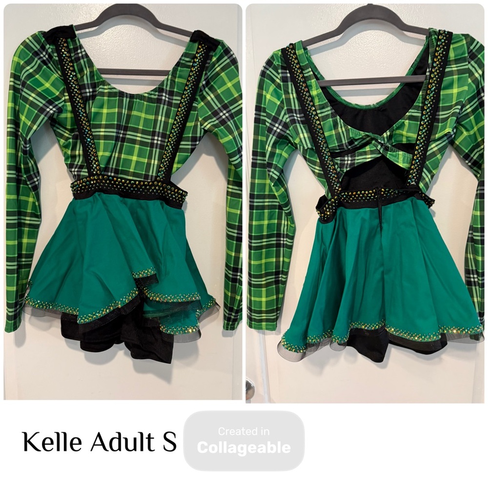 Kelle Green Plaid Women's Dance Costume